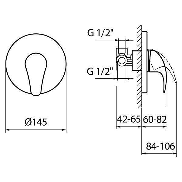 Смеситель для душа Webert Sax SX880101015 купить в интернет-магазине сантехники Sanbest