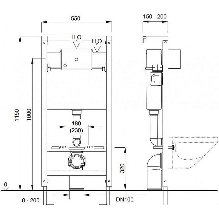 Унитаз с инсталляцией Pestan Fluenta Rimless SET40006661AM безободковый, с крышкой микролифт купить в интернет-магазине Sanbest