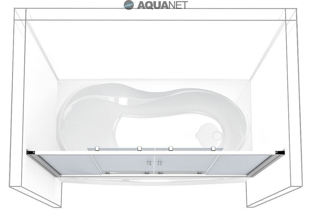 Душевая шторка на ванну Aquanet AQ5 170х140 купить в интернет-магазине Sanbest