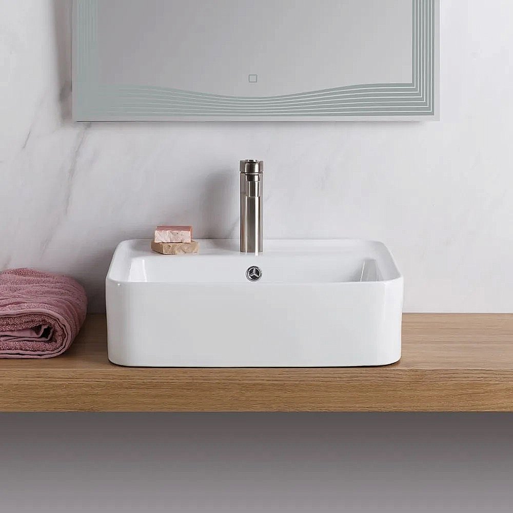 Раковина накладная Belbagno 52 BB1367 белая купить в интернет-магазине Sanbest