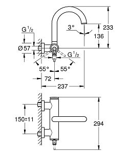 Смеситель для ванны Grohe Atrio New 32652003 хром купить в интернет-магазине сантехники Sanbest