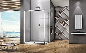 Душевой уголок Good Door Lira WTW+SP 140х80 стекло прозрачное/профиль хром купить в интернет-магазине Sanbest