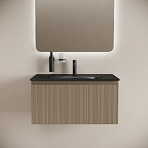 Тумба с раковиной Sancos CODE CD80GB/CN13002MB 80 серо - бежевый для ванной в интернет-магазине Sanbest