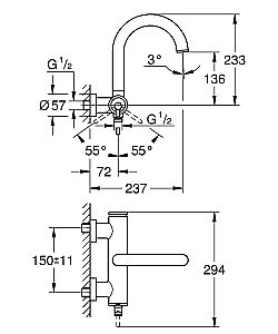 Смеситель для ванны Grohe Atrio New 32652003 хром купить в интернет-магазине сантехники Sanbest