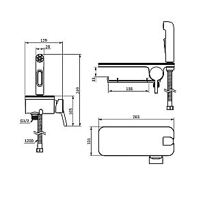 Гигиенический душ Damixa Origin Bit 773500300 черный купить в интернет-магазине сантехники Sanbest