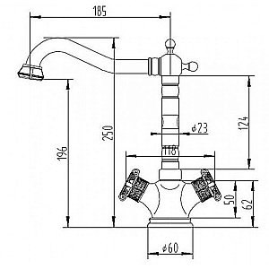 Смеситель для кухни Zorg Antic A 3005K-BR Бронза купить в интернет-магазине сантехники Sanbest