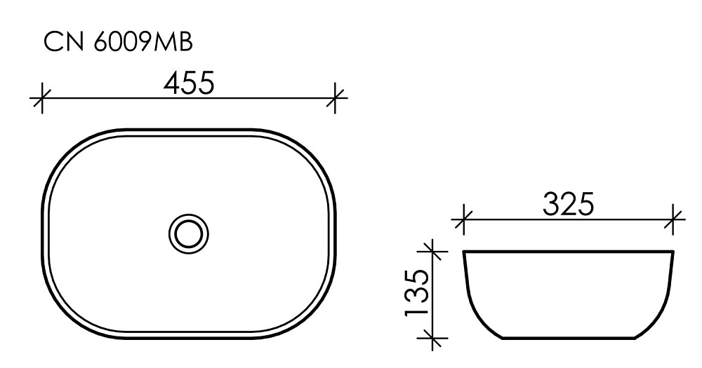 Раковина накладная Ceramica Nova Element CN6009MB черный матовый купить в интернет-магазине Sanbest