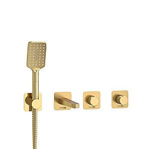 Смеситель для ванны WasserKRAFT Schunter SET2861 золото матовое купить в интернет-магазине сантехники Sanbest