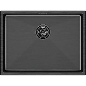 Кухонная мойка Paulmark Next 58 PM215844-GM вороненая сталь купить в интернет-магазине сантехники Sanbest