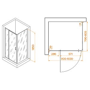 Душевой уголок RGW Passage PA-078 (PA-008 + Z-050-2) 90х80 350807898-11 стекло прозрачное/профиль хром купить в интернет-магазине Sanbest