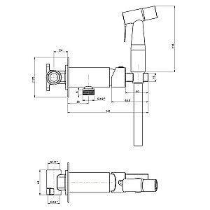 Гигиенический душ Paini Castello Round CAYO442R черный матовый купить в интернет-магазине сантехники Sanbest