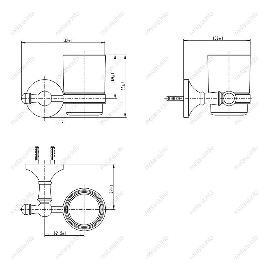Стакан подвесной Melana MLN-821010 купить в интернет-магазине сантехники Sanbest