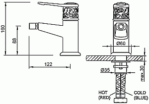 Смеситель для биде Schein CARVING 8065023 купить в интернет-магазине сантехники Sanbest