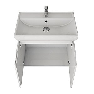 Тумба с  раковиной подвесная Dreja Q (D) 70 белый глянец для ванной в интернет-магазине Sanbest