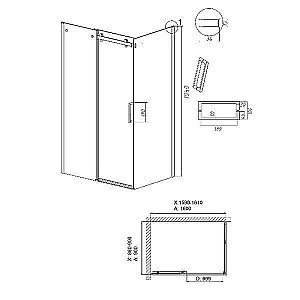 Душевой уголок Grossman Classic 160х90 120.K33.04.1690.42.00 стекло прозрачное/профиль графит сатин купить в интернет-магазине Sanbest