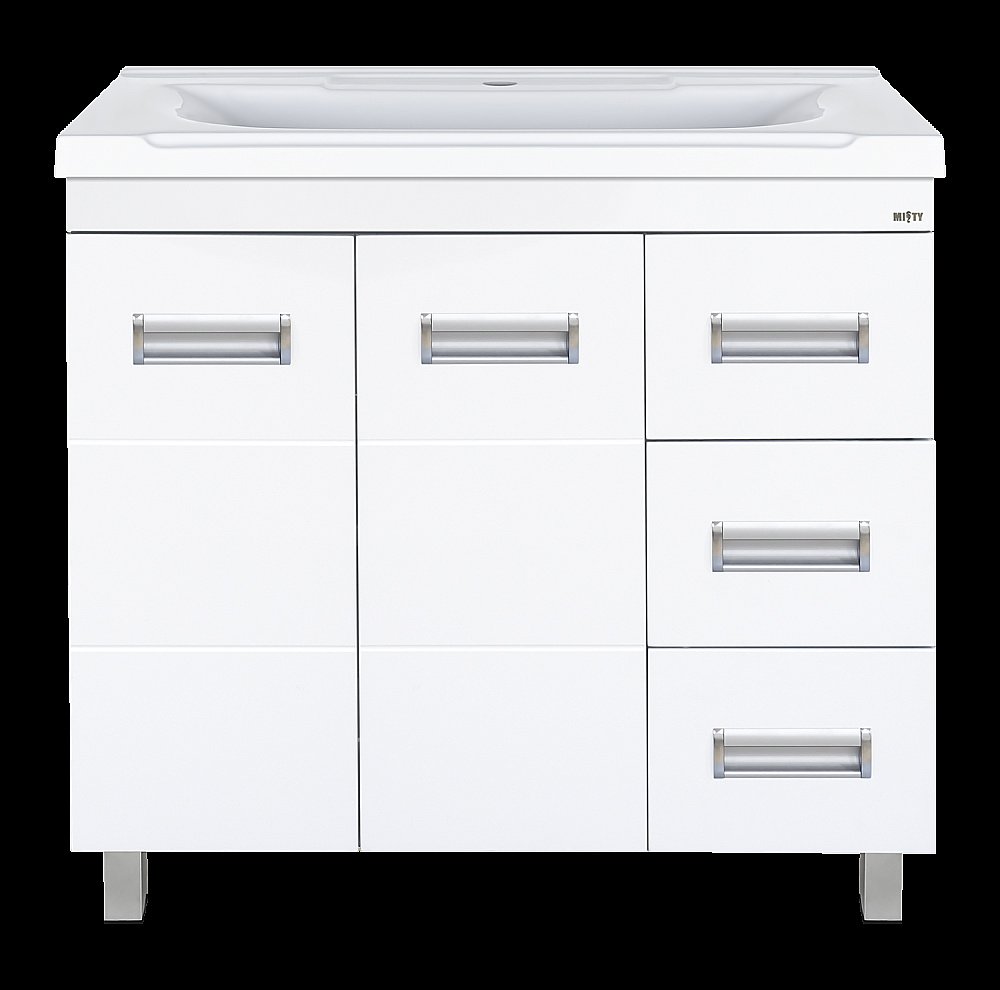 Тумба с раковиной напольная Misty Селена 75 белая для ванной в интернет-магазине Sanbest