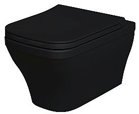 Унитаз подвесной Ambassador Benefit 203T20201R безободковый, черный матовый купить в интернет-магазине Sanbest