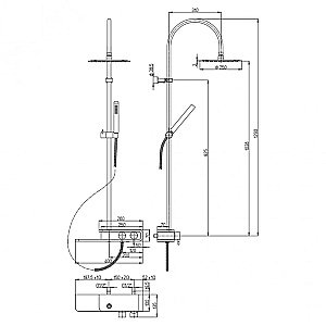 Душевая система PAINI Pad PDCR689B0 хром купить в интернет-магазине сантехники Sanbest