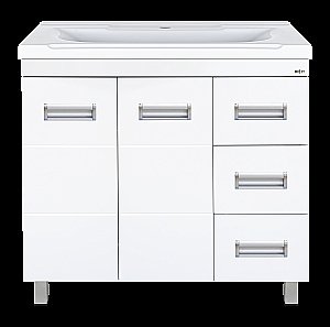 Тумба с раковиной напольная Misty Селена 75 белая для ванной в интернет-магазине Sanbest