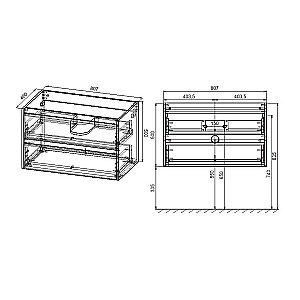 Тумба с раковиной Vincea Gio 80 R.Oak для ванной в интернет-магазине Sanbest