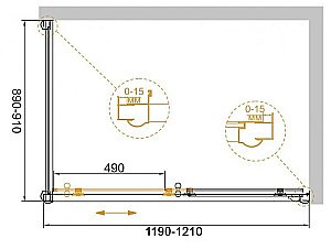 Душевой уголок Cezares Giubileo 90х120 GIUBILEO-AH-1-120/90-SCORREVOLE-CP-G стекло прозрачное с рисунком/профиль золото купить в интернет-магазине Sanbest