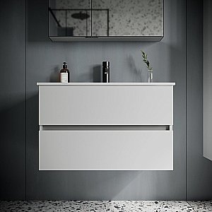 Тумба с раковиной Sancos Urban UR80W белый глянец для ванной в интернет-магазине Sanbest