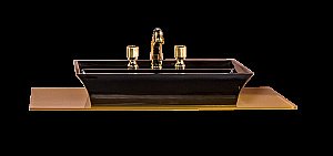 Столешница Armadi Art 100 прямая стекло золото для ванной в интернет-магазине сантехники Sanbest