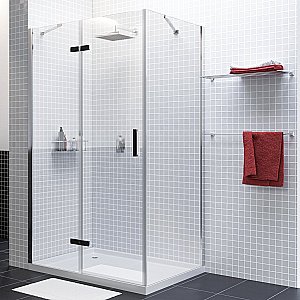 Душевой уголок WasserKRAFT Aller 10H07 120x90 профиль хром/ декор черный матовый купить в интернет-магазине Sanbest