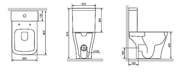 Унитаз-компакт Damixa Titan DX78C8600SC белый, с крышкой микролифт, с бачком, безободковый купить в интернет-магазине Sanbest