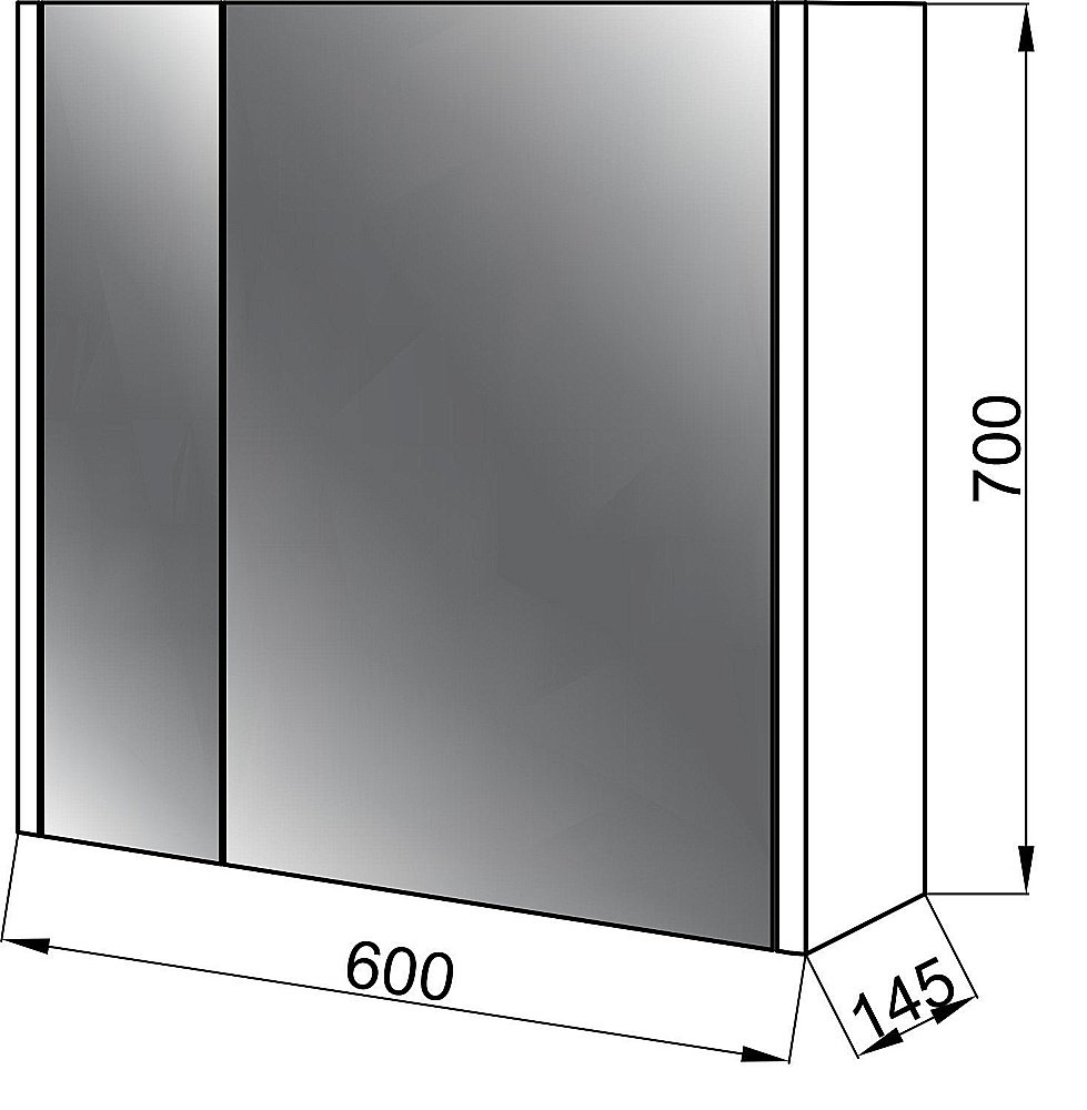 Зеркальный шкаф Cerutti SPA Пьемонт 60 купить в интернет-магазине сантехники Sanbest