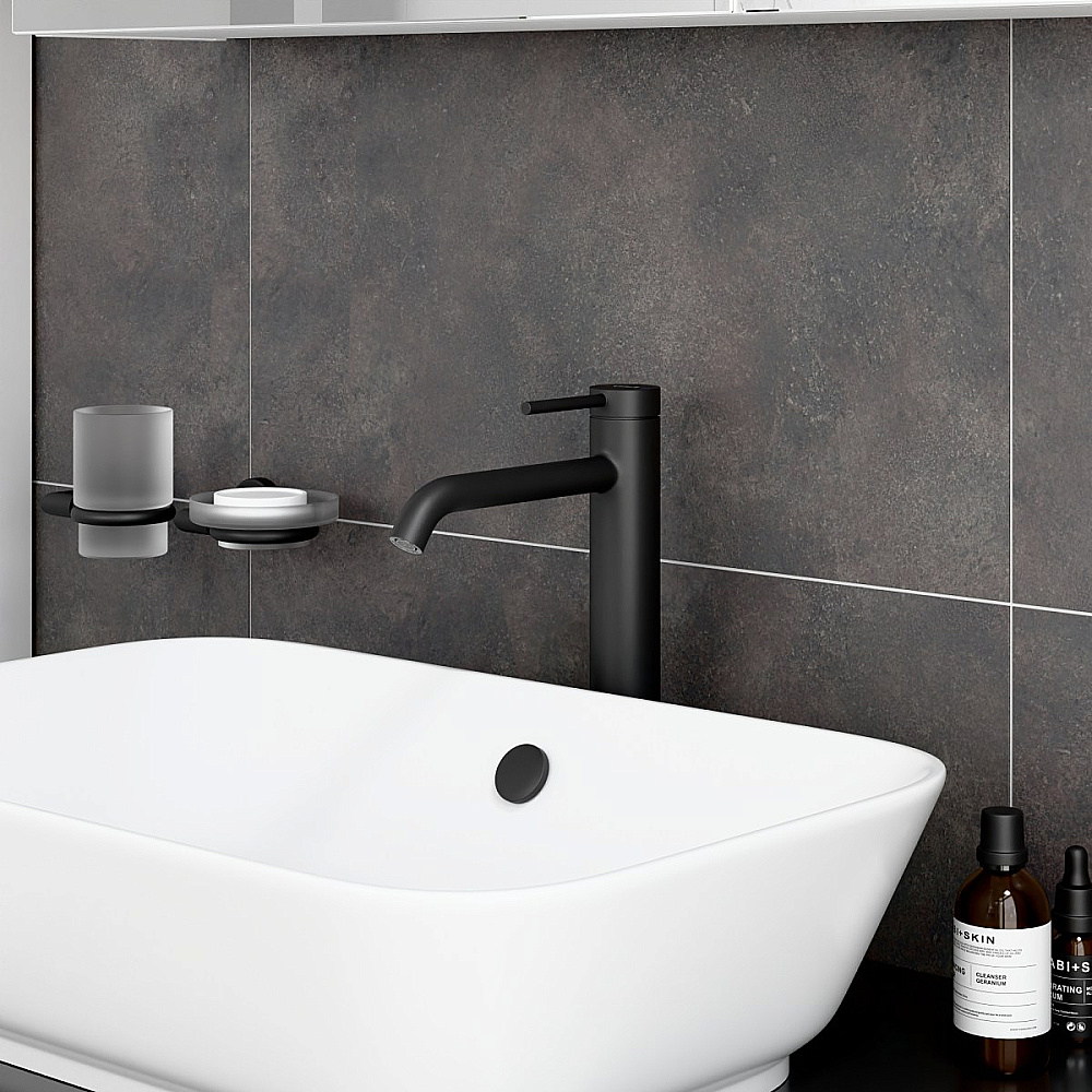 Смеситель для раковины VitrA Minimax Round A4353436EXP матовый черный купить в интернет-магазине сантехники Sanbest