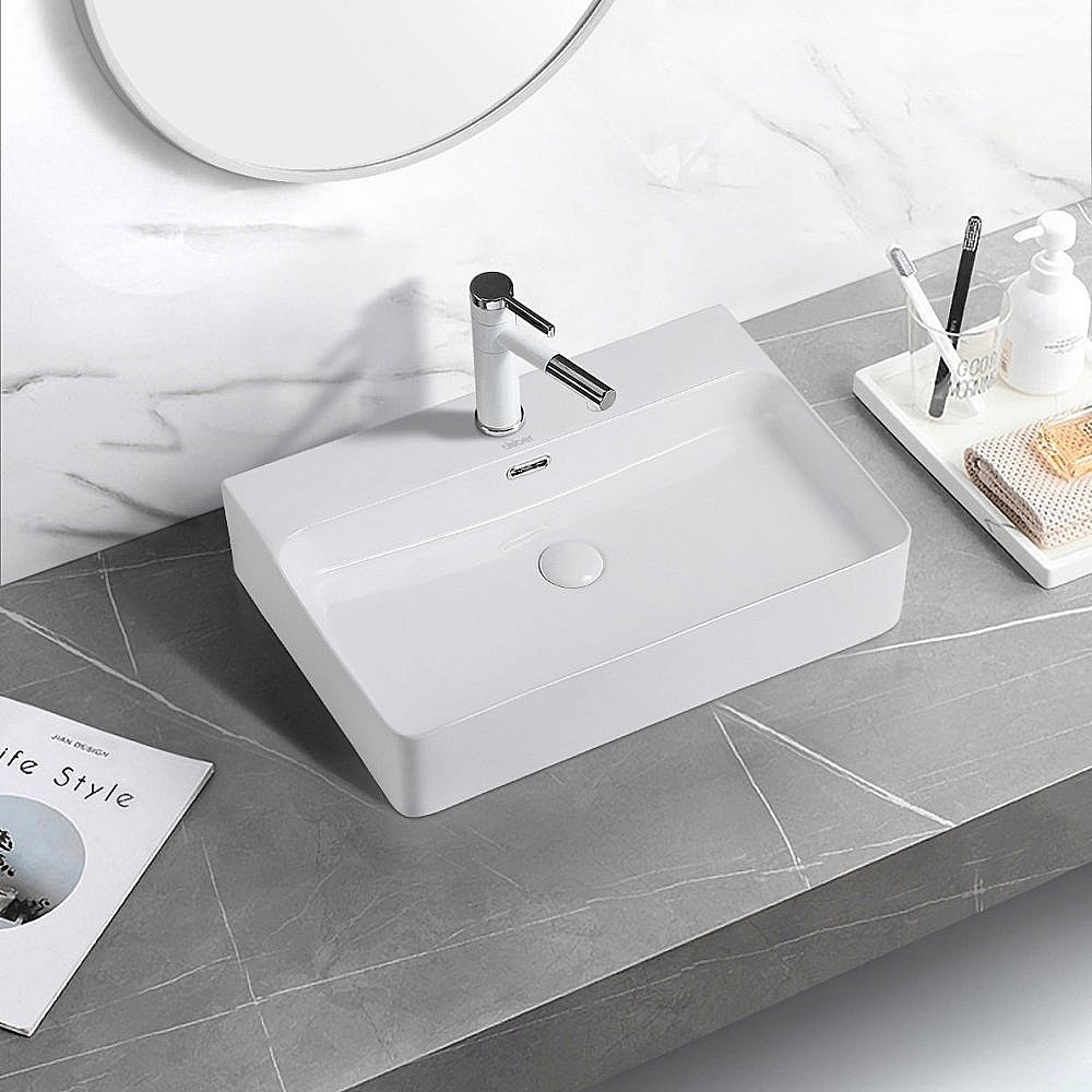 Раковина накладная ABBER Rechteck AC2201 белая купить в интернет-магазине Sanbest