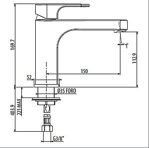 Смеситель для раковины Gattoni H2Omix1000 1044/10 купить в интернет-магазине сантехники Sanbest