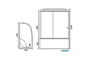 Душевая кабина Royal Bath RB8120BK2-T 120x80 профиль белый/стекло прозрачное купить в интернет-магазине Sanbest
