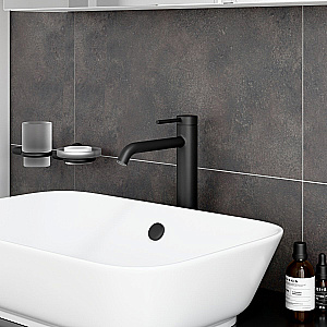Смеситель для раковины VitrA Minimax Round A4353436EXP матовый черный купить в интернет-магазине сантехники Sanbest
