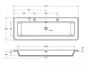 Тумба с раковиной Cezares IDRA 144 55810+50265 Bianco opaco для ванной в интернет-магазине Sanbest