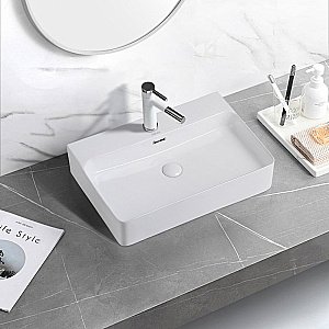 Раковина накладная ABBER Rechteck AC2201 белая купить в интернет-магазине Sanbest