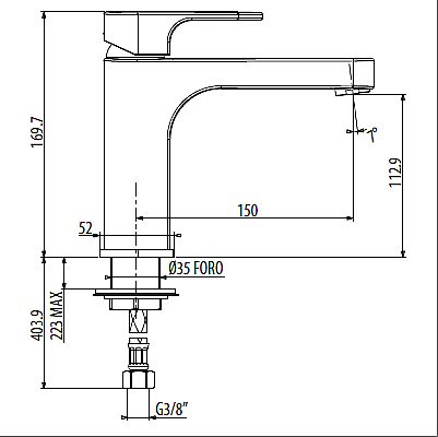 Смеситель для раковины Gattoni H2Omix1000 1044/10 купить в интернет-магазине сантехники Sanbest