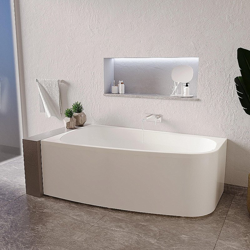 Ванна акриловая Радомир Рона 148х80 белая, слив хром купить в интернет-магазине Sanbest