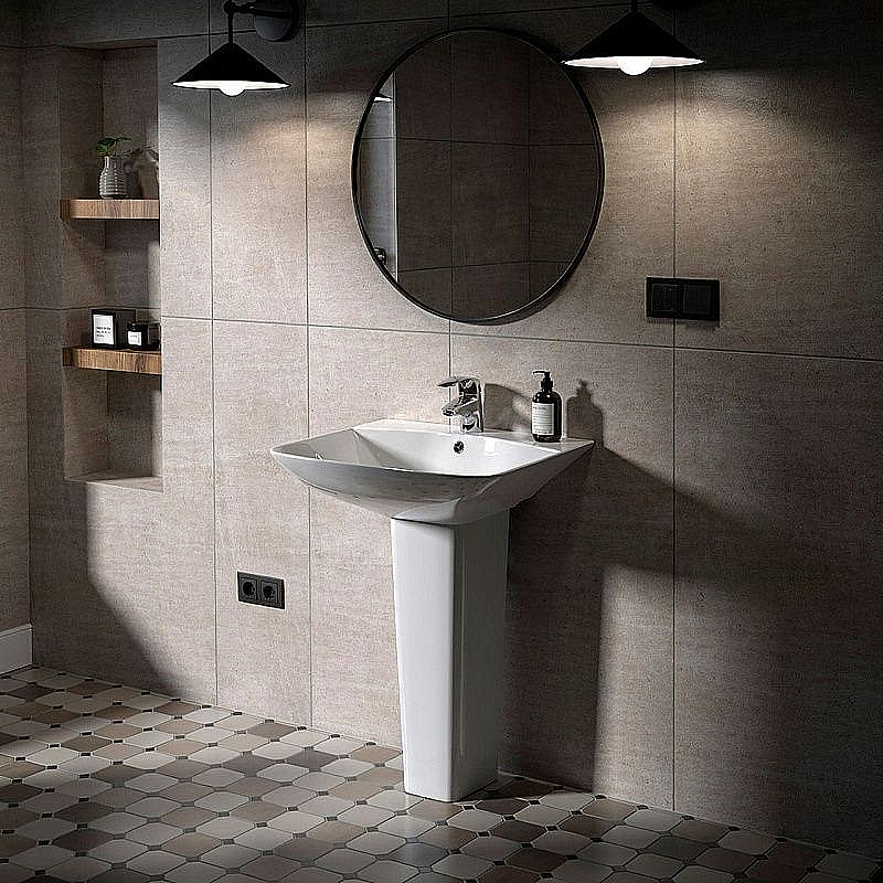 Раковина с пьедесталом Azario Seta 56 AZ-5002 белая купить в интернет-магазине Sanbest