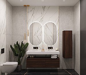 Тумба с раковиной Armadi Art Flat 120 темный дуб для ванной в интернет-магазине Sanbest