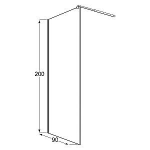 Душевое ограждение Loranto Walk-In 90 CS-Z02C-90 стекло рифленое/профиль хром купить в интернет-магазине Sanbest