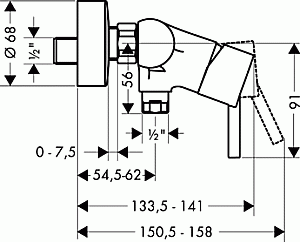 Смеситель для душа Hansgrohe Talis S 32640000 купить в интернет-магазине сантехники Sanbest