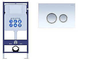 Инсталляция для унитаза Aquatek Standart INS-0000012 с кнопкой KDI-0000028 белая/хром купить в интернет-магазине сантехники Sanbest