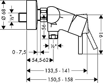 Смеситель для душа Hansgrohe Talis S 32640000 купить в интернет-магазине сантехники Sanbest