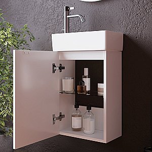 Тумба с раковиной Sancos Mini  MN35W белый глянец для ванной в интернет-магазине Sanbest