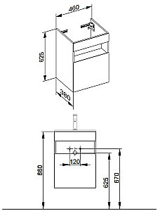 Тумба с раковиной KEUCO STAGELINE 32822290001 46 петли слева, инокс матовый для ванной в интернет-магазине Sanbest