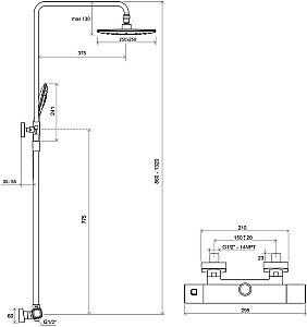 Душевая система Ravak 10° Free X070141 купить в интернет-магазине сантехники Sanbest