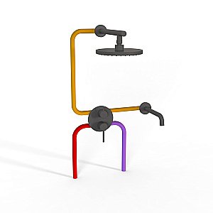 Душевая система PAINI Viva Style P4YOSET26911SH черная матовая купить в интернет-магазине сантехники Sanbest