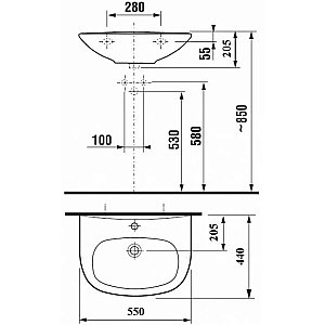 Раковина на пьедестале Jika Zeta 55 купить в интернет-магазине Sanbest